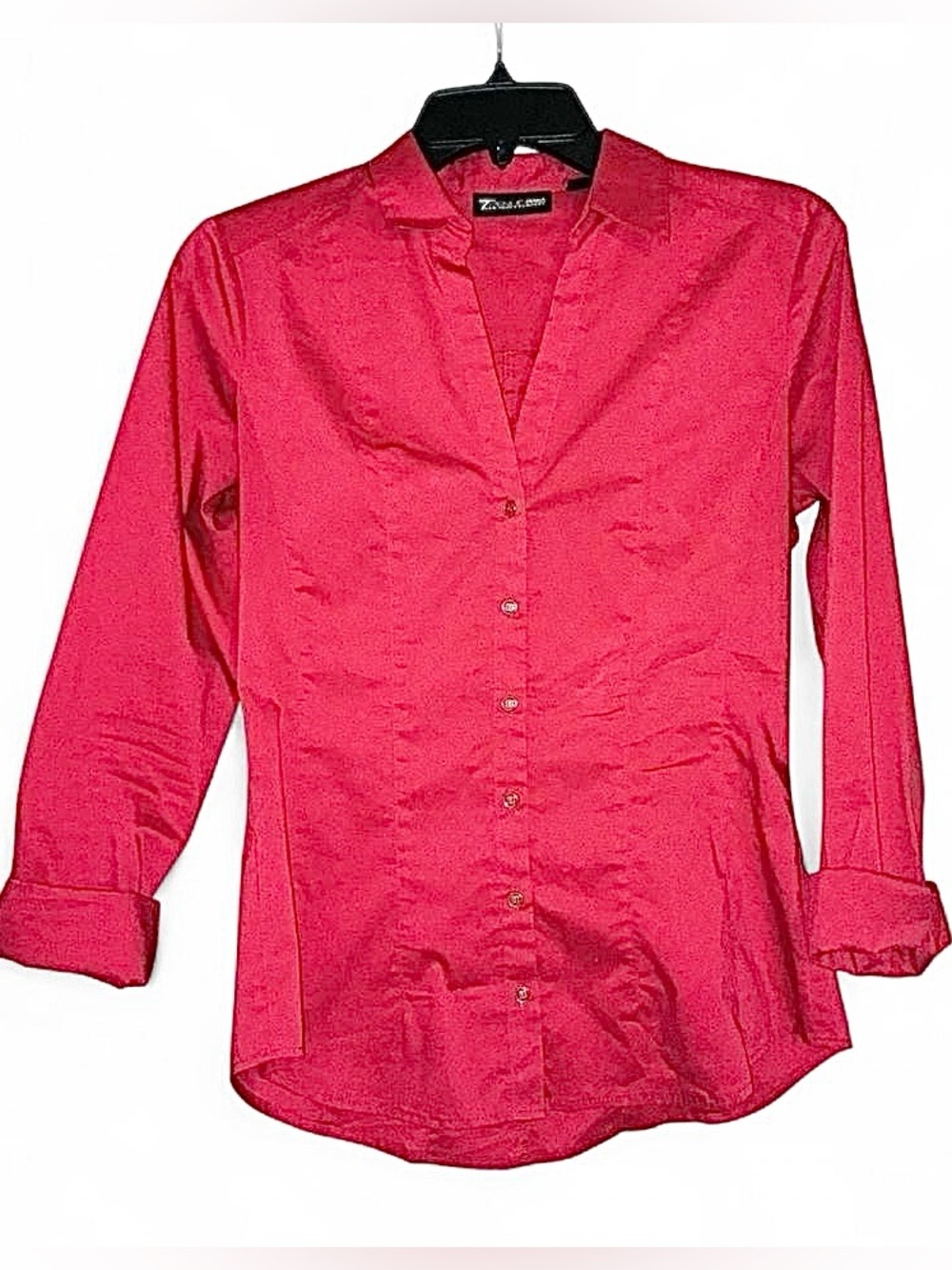 New York & Company Button Up Red 7th Avenue Design Studio Small